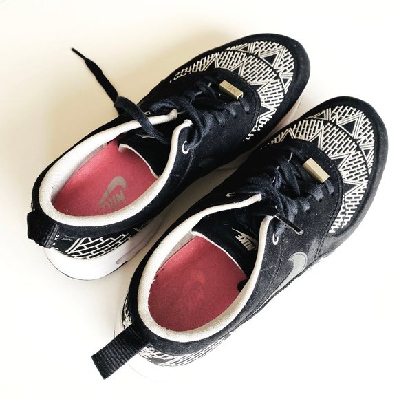 Nike Black White Patterned Shoes / Sneakers size 7 - Picture 5 of 6